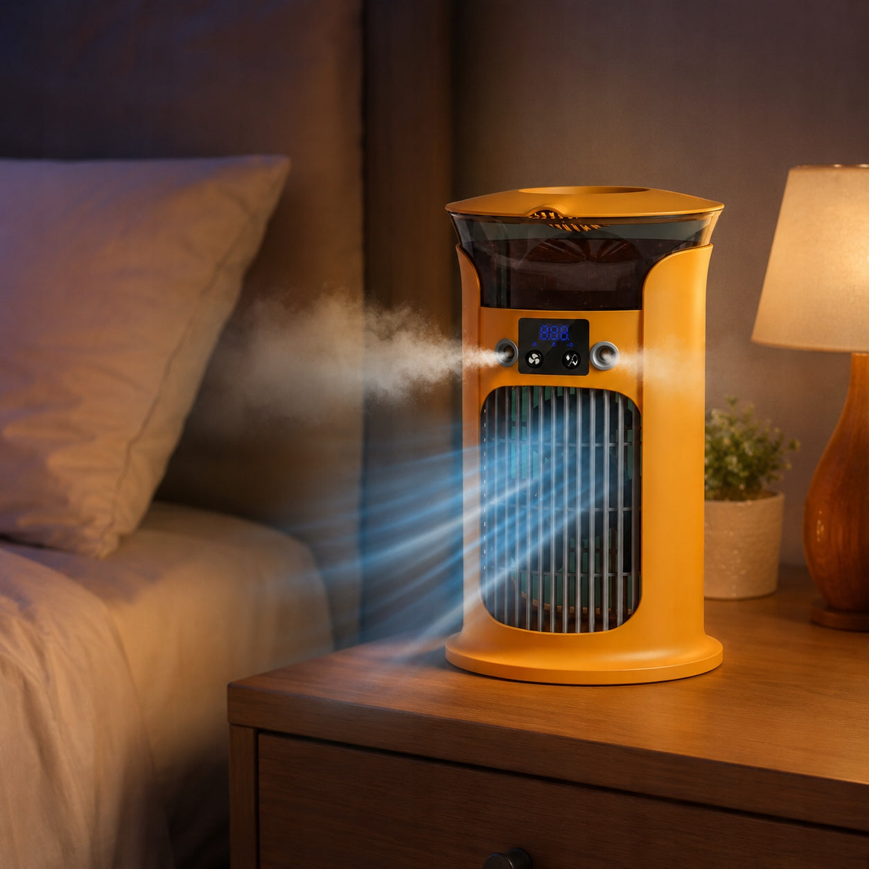 Portable Mist Cooling Fan 880ML USB Air Cooler Humidifier Dominant color orange