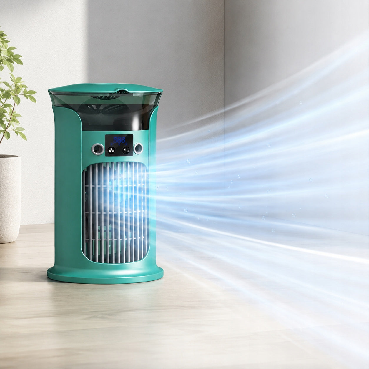 Portable Mist Cooling Fan USB Air Cooler Humidifier Dominant color green