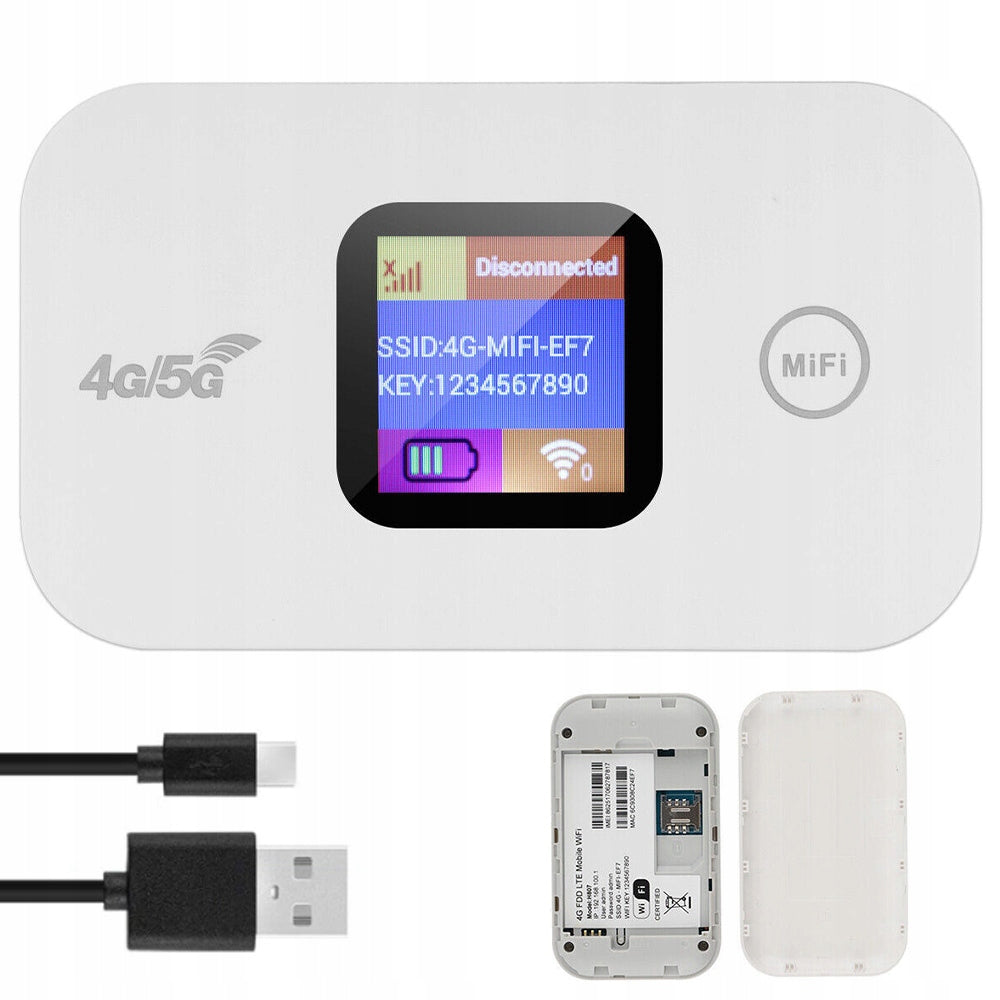 Portable Mobile Wi-Fi Router 4G SIM Card Slot, 2100mAh