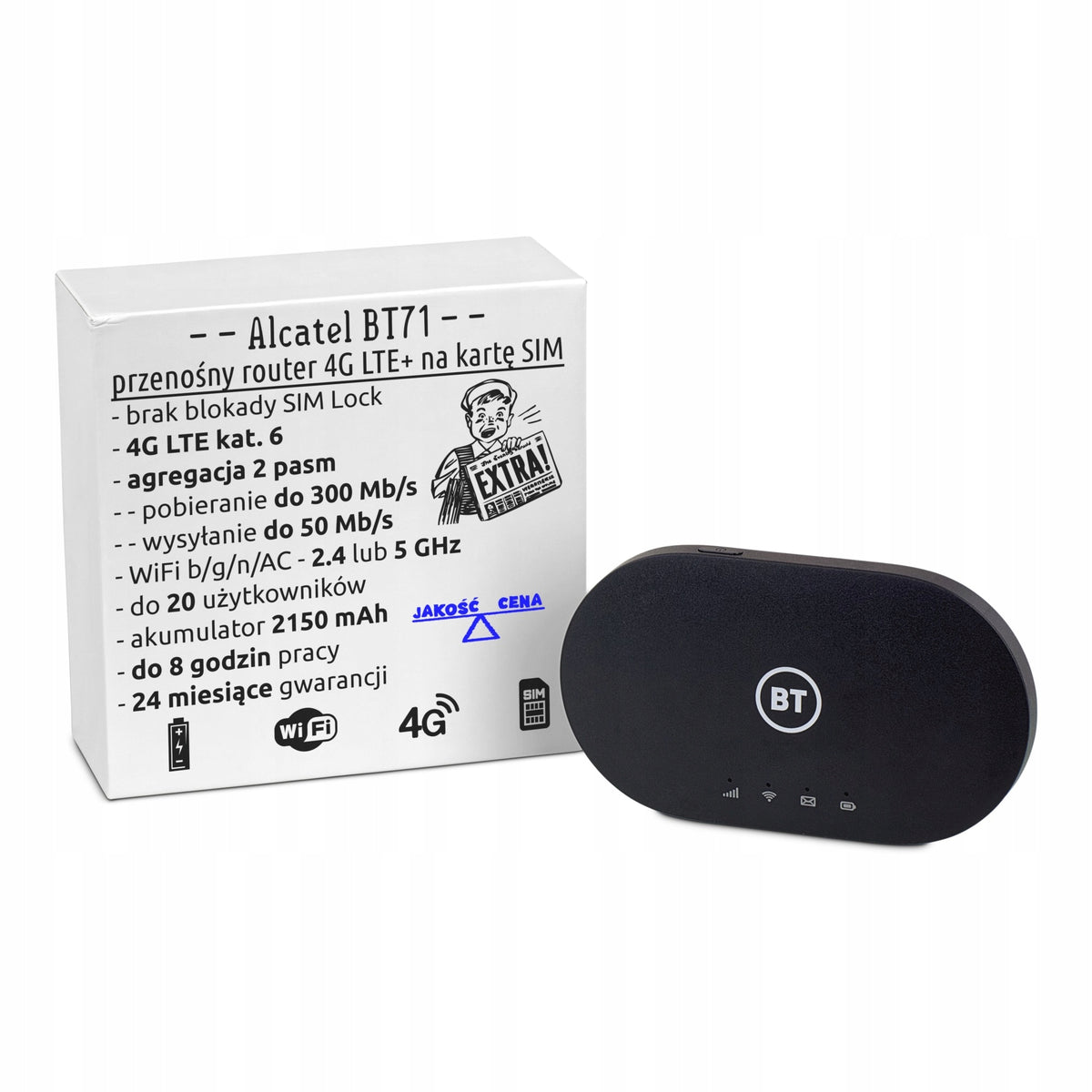Portable Mobile WiFi Router 4G LTE WiFi SIM Play Plus T-mobile Orange NJU Model BT71