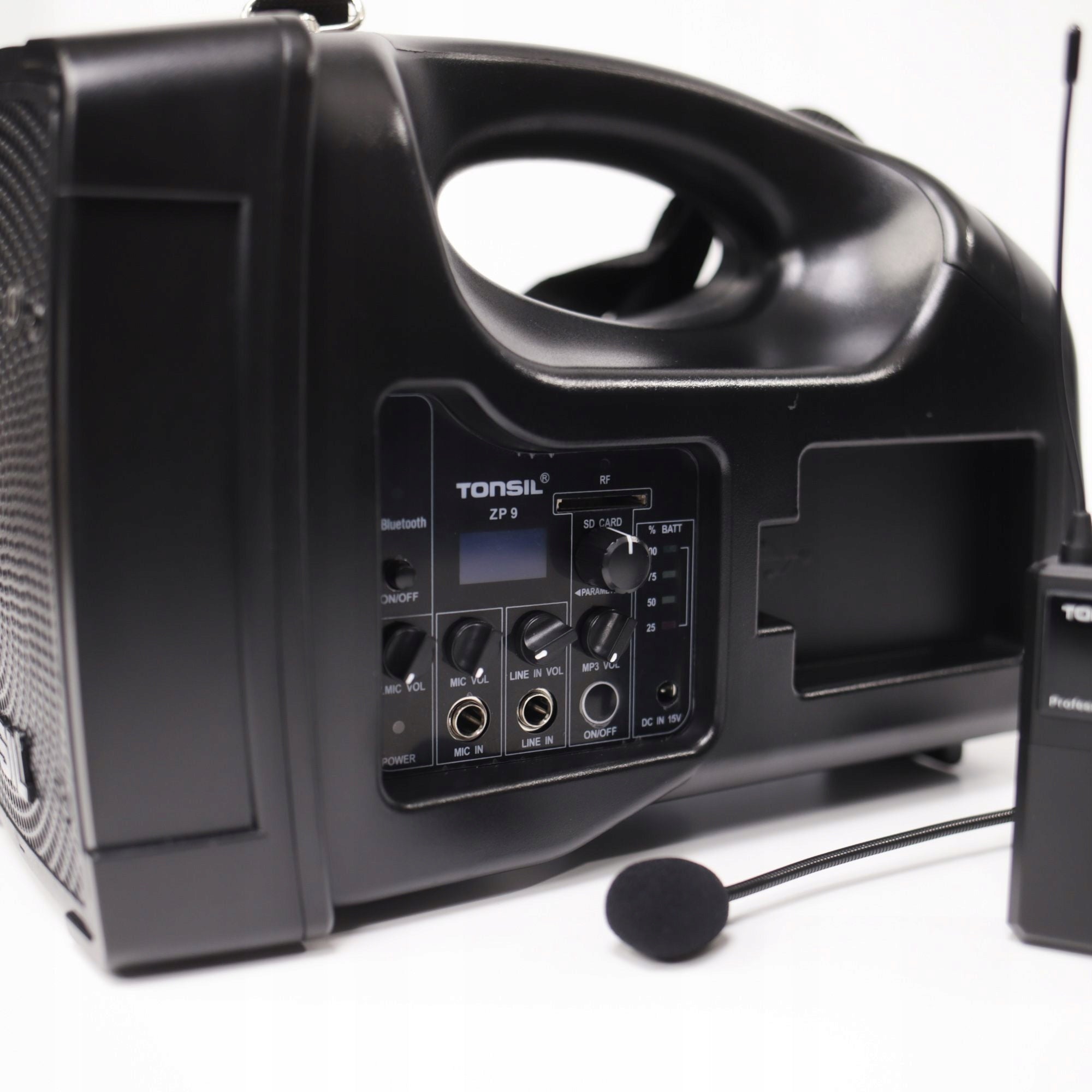 Portable Mobile Wireless Speaker TONSIL ZP 9 + Head Microphone Color black