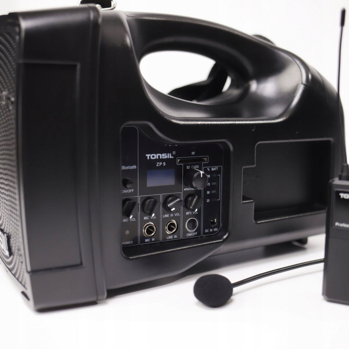 Portable Mobile Wireless Speaker TONSIL ZP 9 + Head Microphone Color black