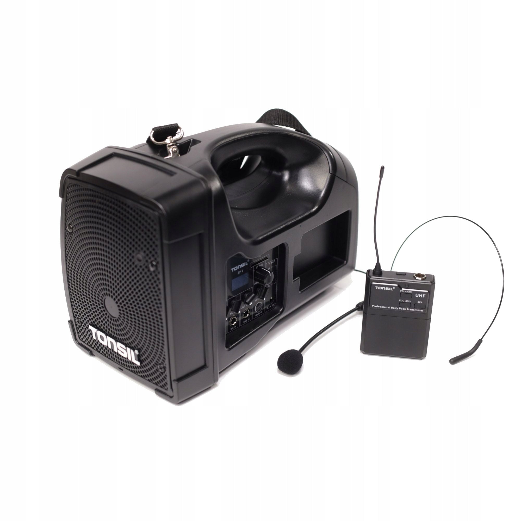 Portable Mobile Wireless Speaker TONSIL ZP 9 + Head Microphone