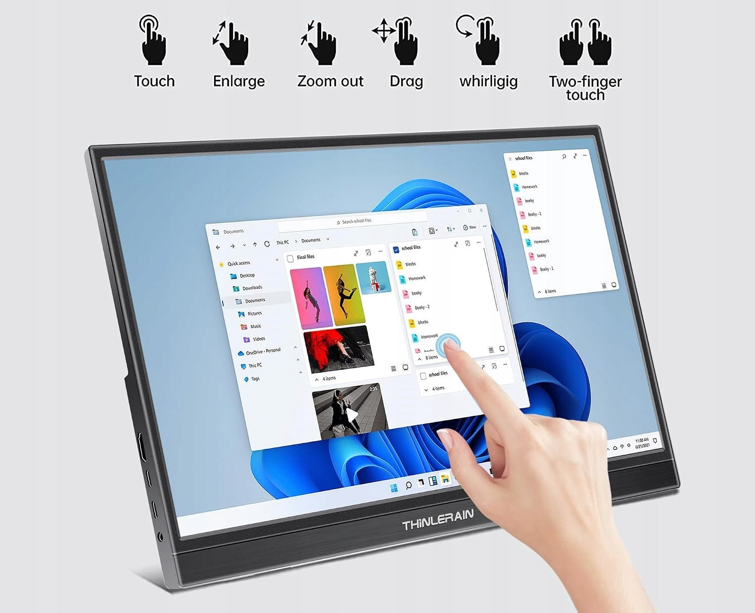 Portable Monitor 15,6 inch IPS Touch Screen USB C 1920 x 1080p HDMI 5525 Manufacturer code hd-156