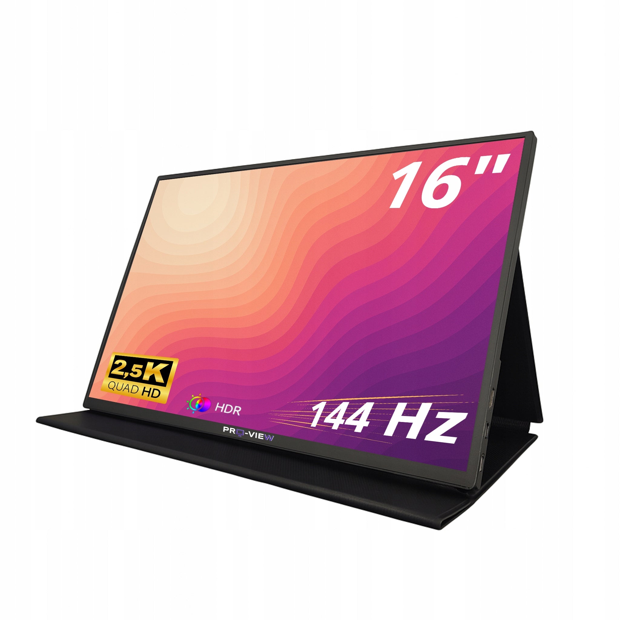 Portable Monitor 16" 2.5K, 144Hz, 2560x1600, Z1RCF, PRO-VIEW, USB-C, CASE
