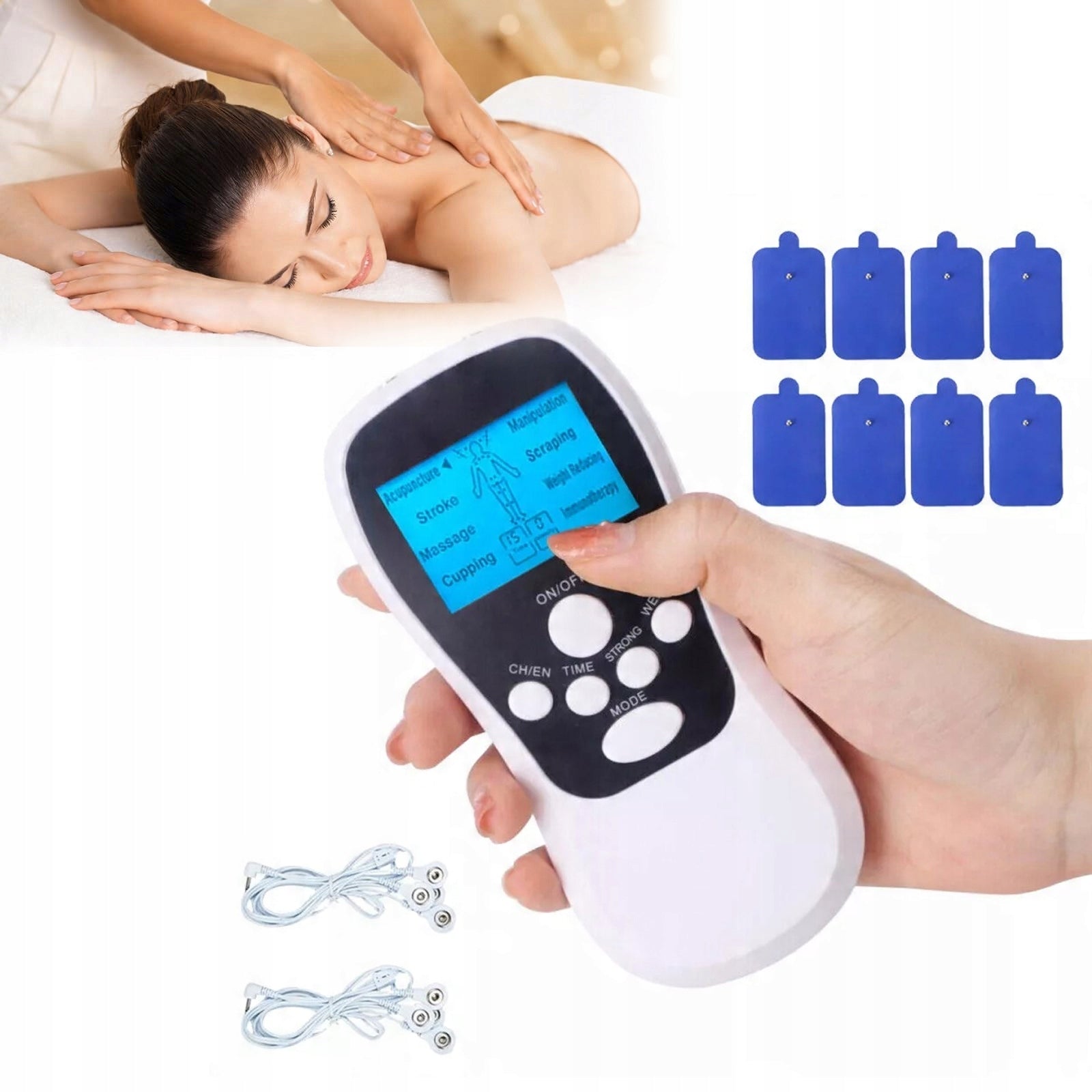 Portable Muscle Therapy Back Pain Electrostimulator Neck 8 Programs