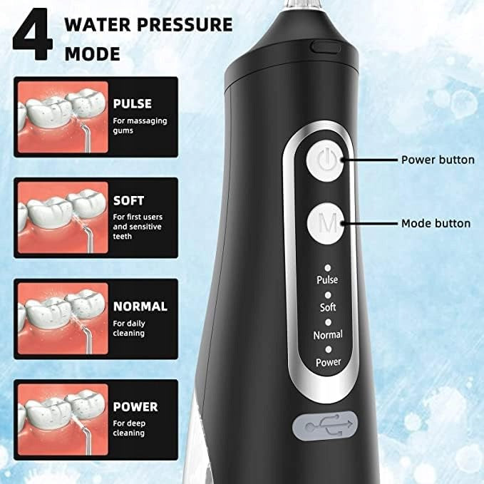Portable Oral Irrigator 310ml Replacement Nozzle USB C Charger 4 Modes Brand no brand