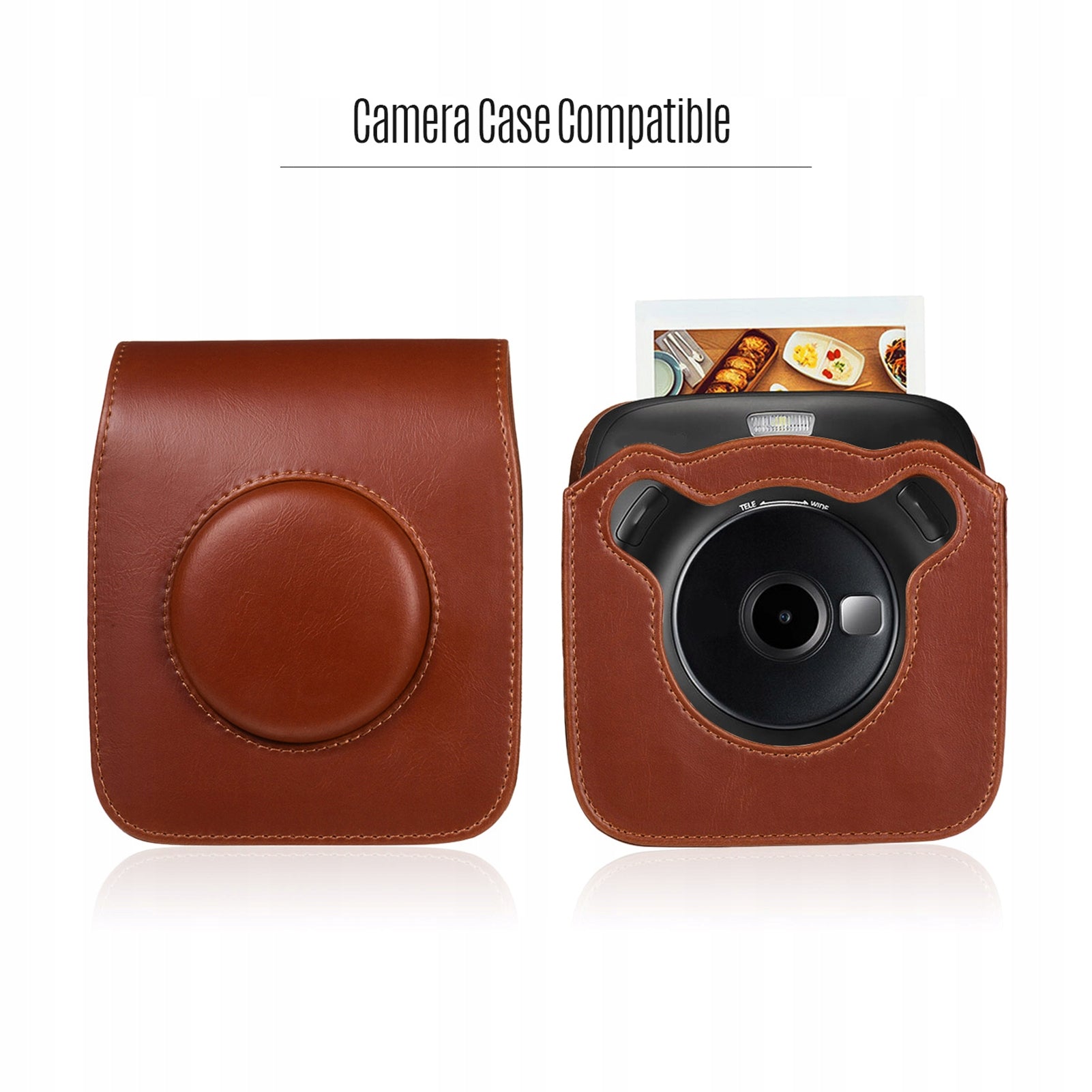 Portable PU Leather Camera Case Bag With Shoulder Strap D3 Brand no brand