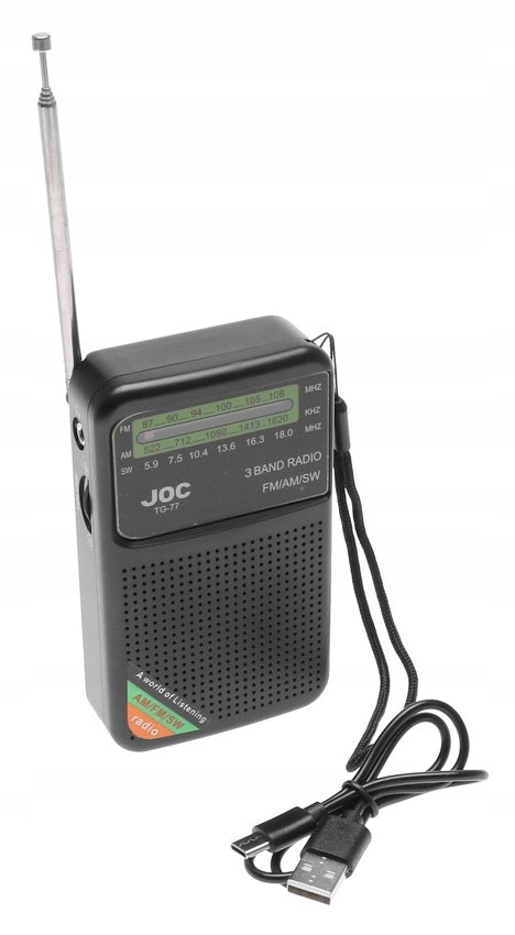 Portable Pocket Radio Small Rechargeable FM AM SW Jack 4239 Manufacturer code AU-4239Ra