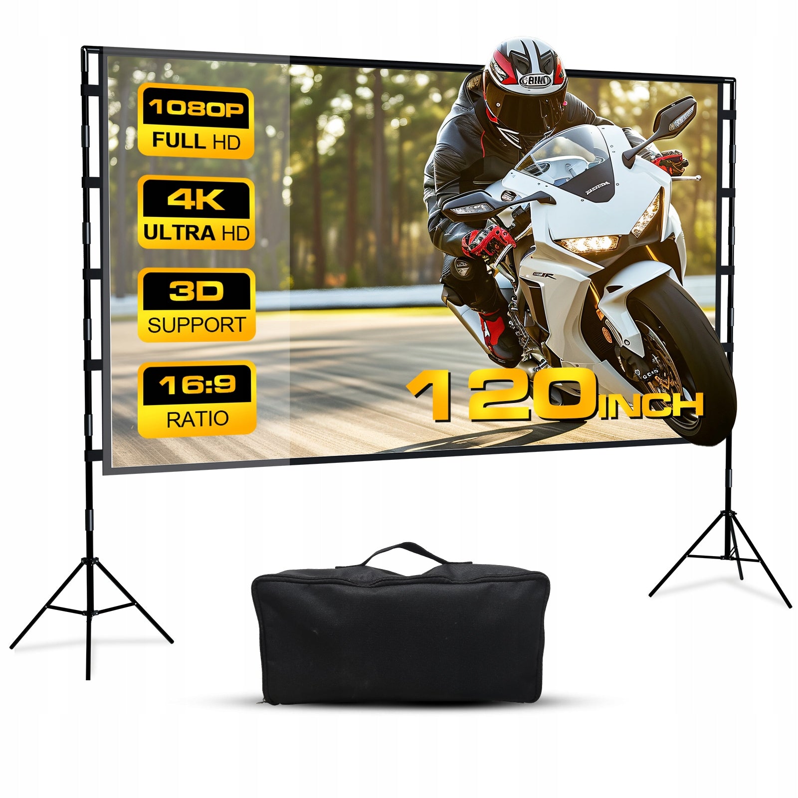 Portable Projection Screen 120 Cali With Tripod For Outdoor Use Brand no brand