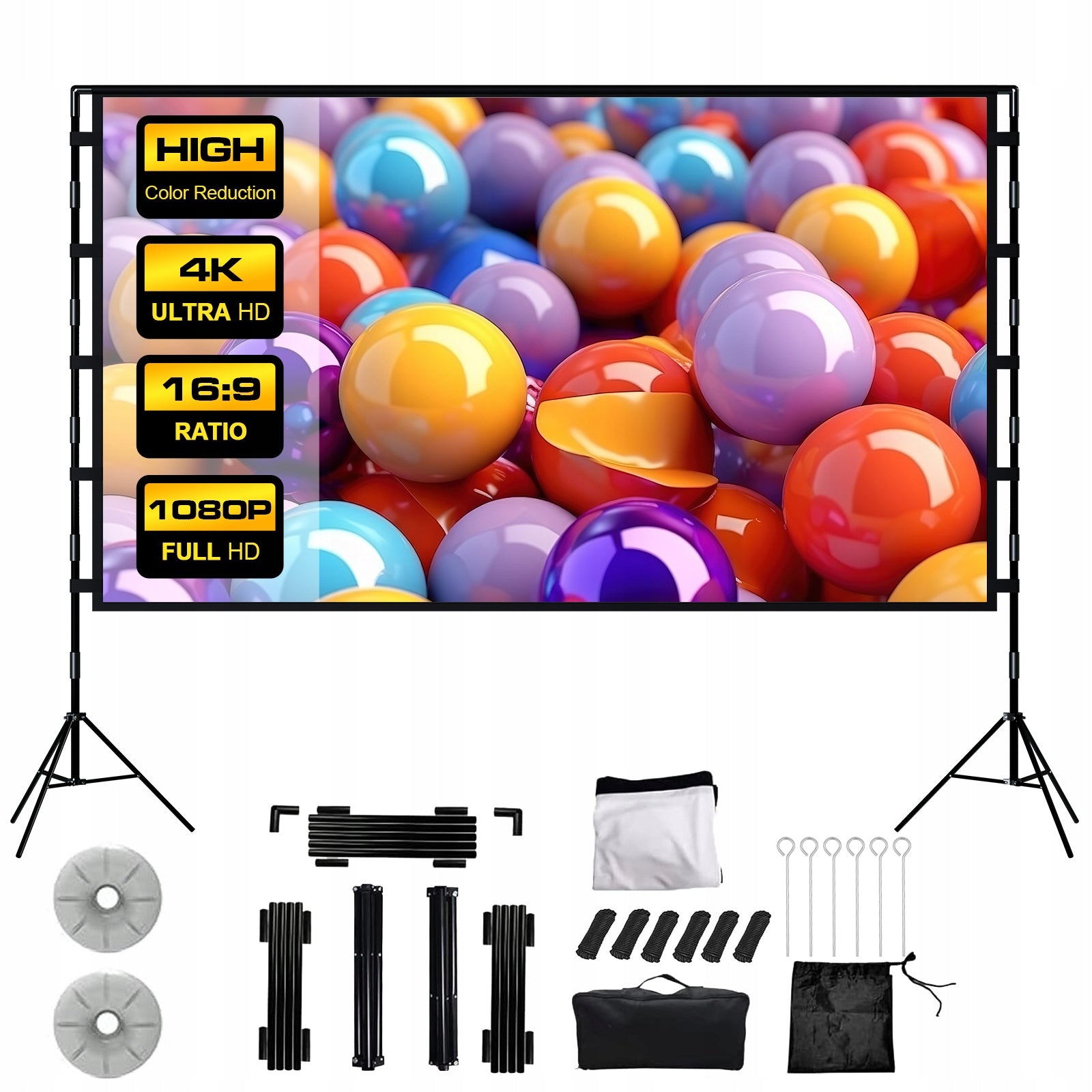 Portable Projection Screen 120 Cali With Tripod For Outdoor Use
