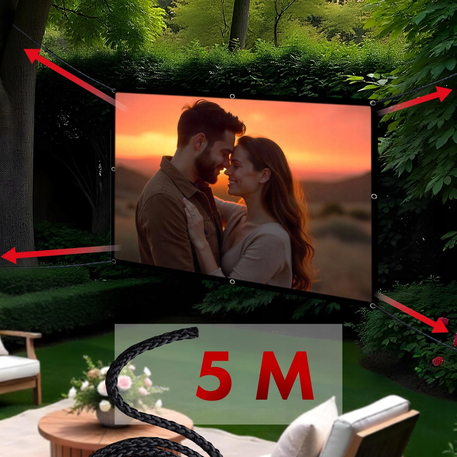 Portable Projection Screen 150'' 4:3 300x220cm Easy Installation 179° Angle Manufacturer code MC-168