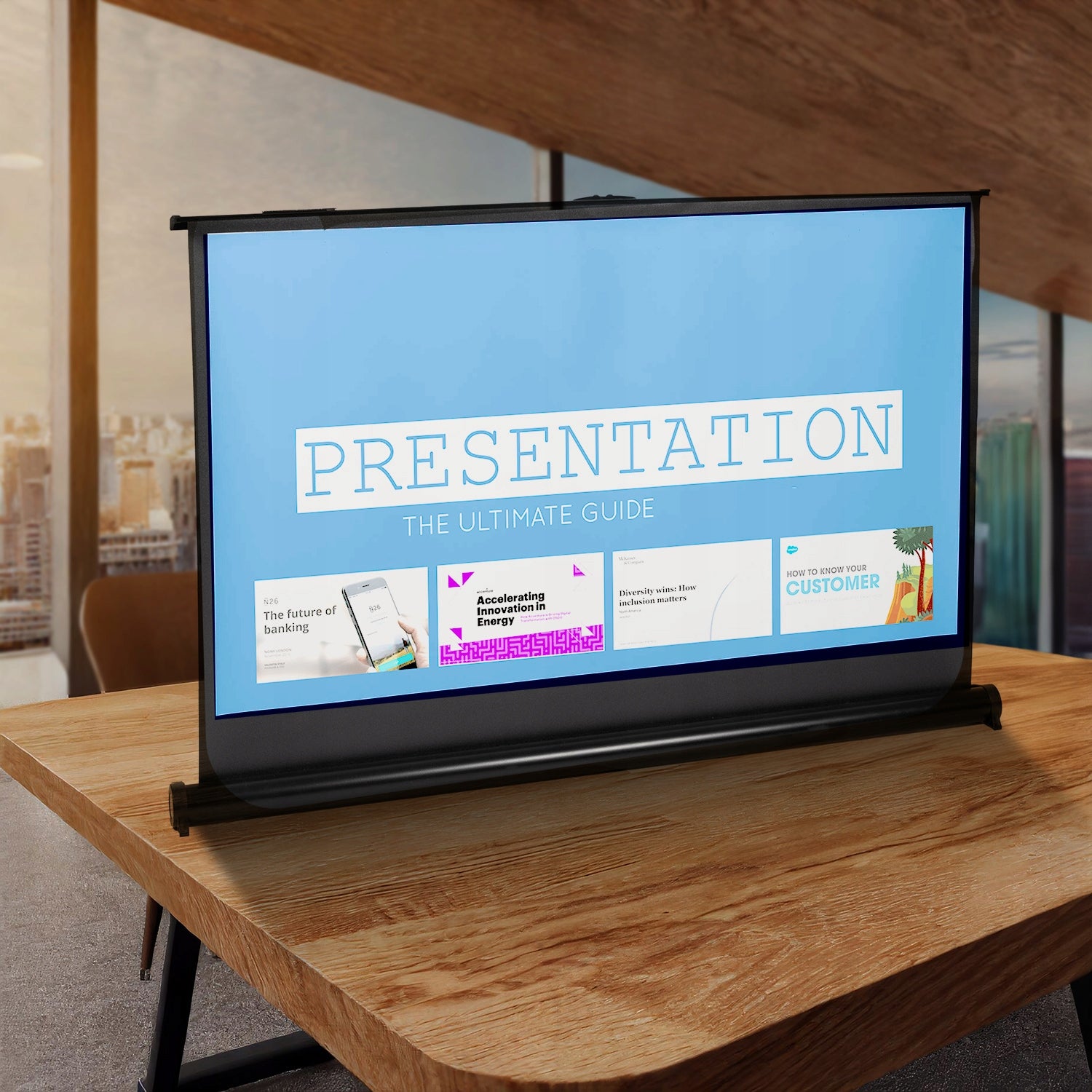 Portable Projection Screen 40'' 91 x 63 cm Standing Desk Maclean MC-962 Packaging status original