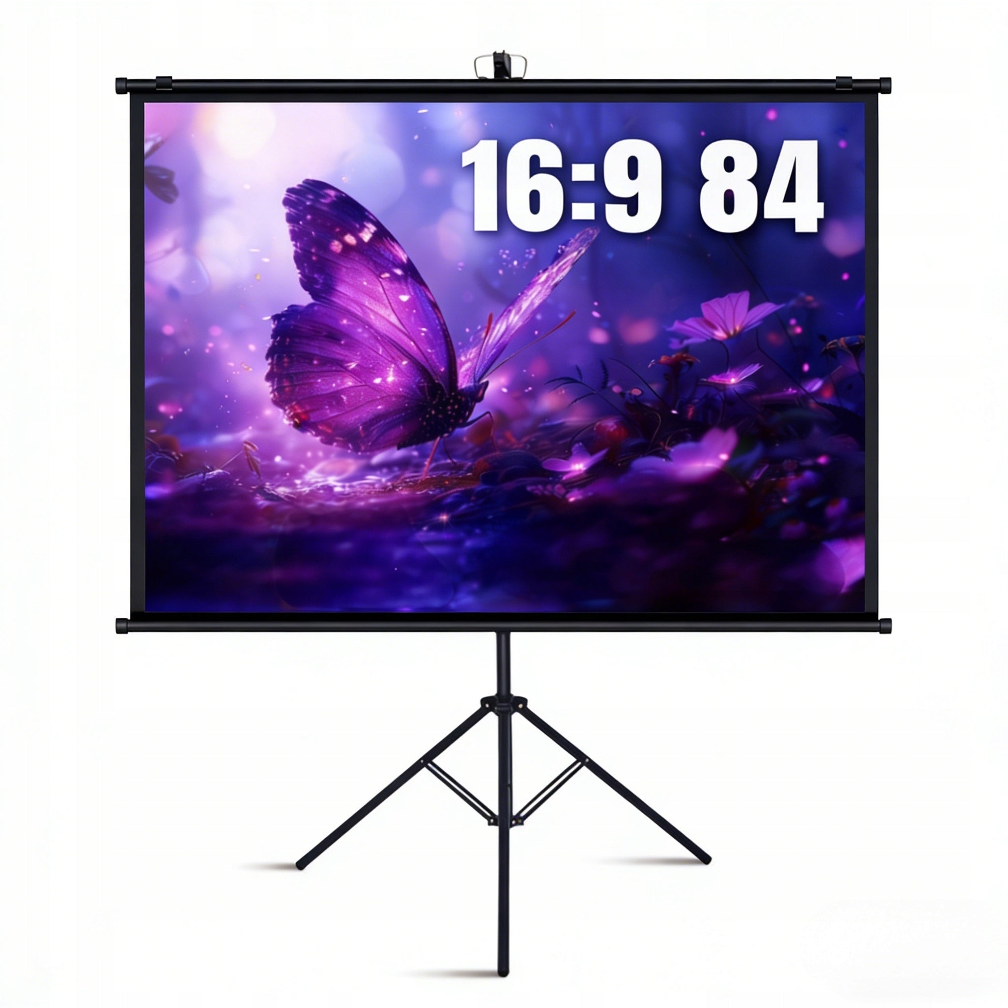 Portable Projection Screen 84 Inches 16:9 Rollable FULL HD 4K+FREEBIE Tripod