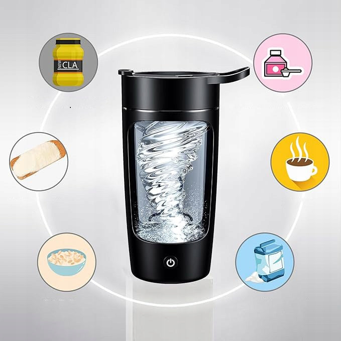 Portable Protein Shaker USB Drink Shaker 450ml Color black