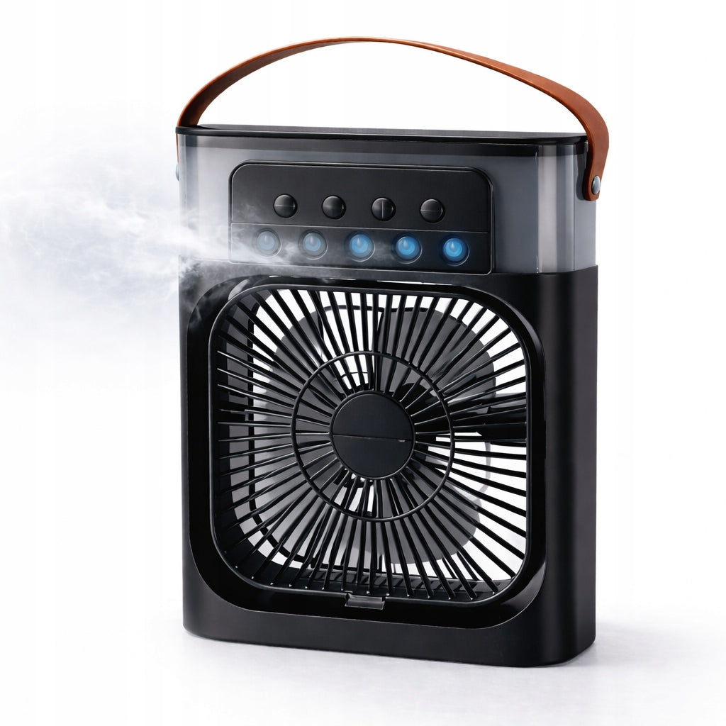 Portable Quiet Fan Humidifier Air Conditioner 3in1 USB for Water - Black Packaging status original