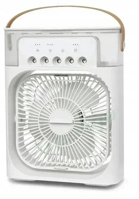 Portable Quiet Fan Humidifier Air Conditioner 3in1 USB for Water - White