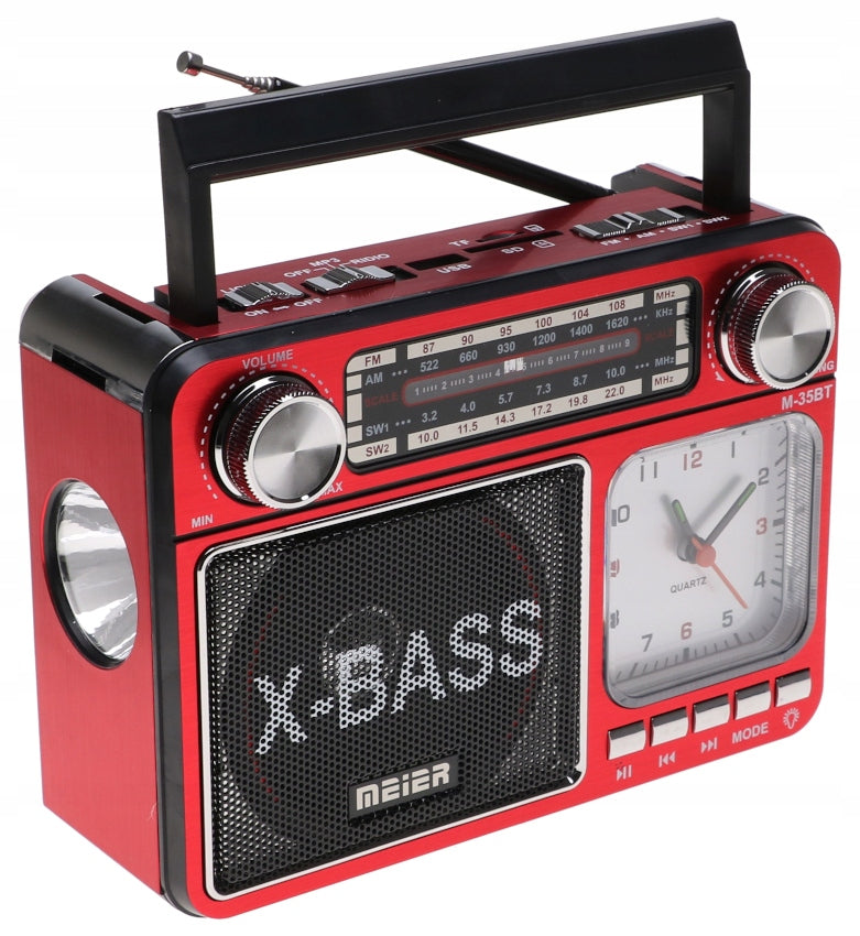 Portable Radio Kitchen Speaker Bluetooth Flashlight Clock USB SD TF MP3 1085