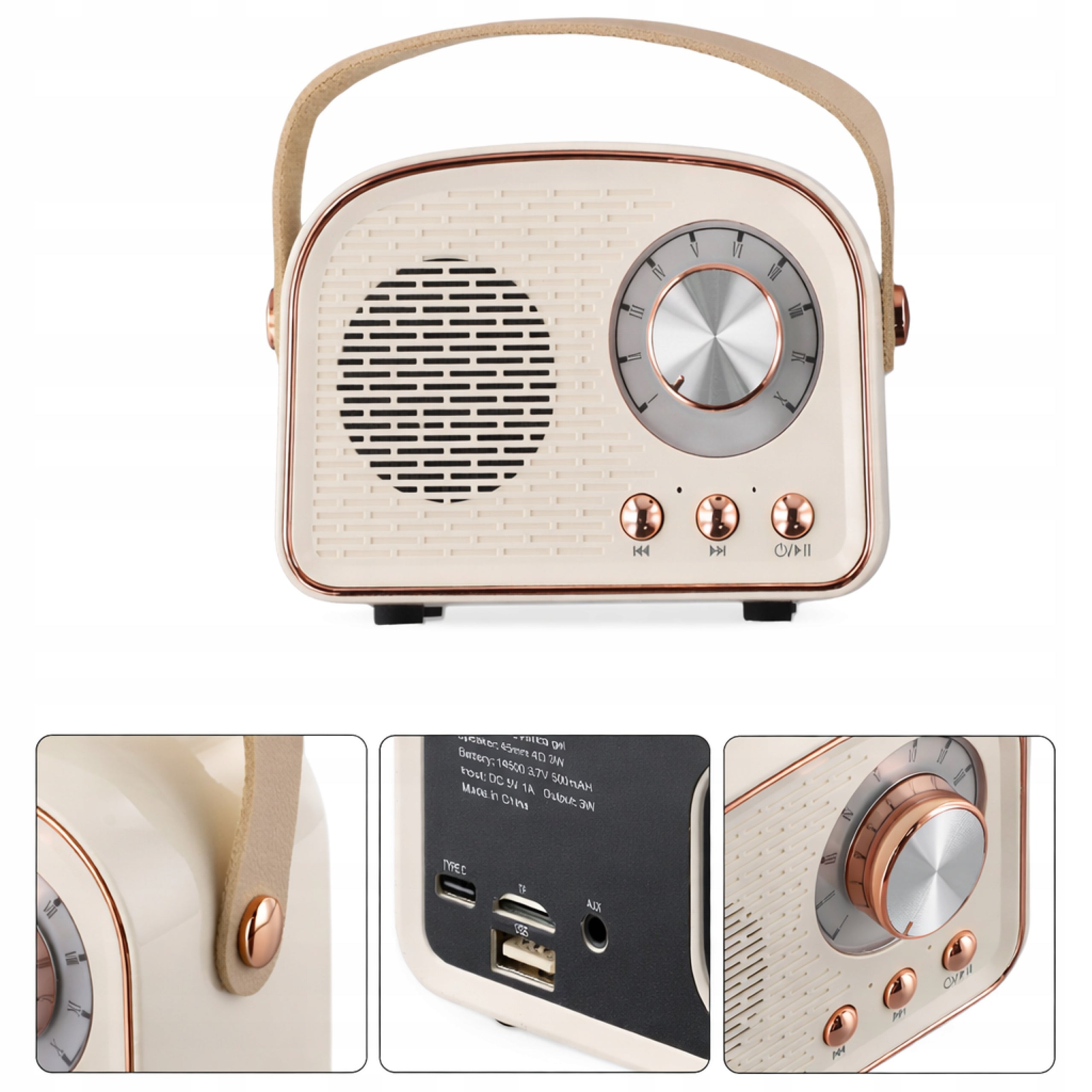 Portable Radio Retro Bluetooth FM USB microSD AUX Speaker Vintage Manufacturer code Małe radio z głośnikiem bluetooth DW21
