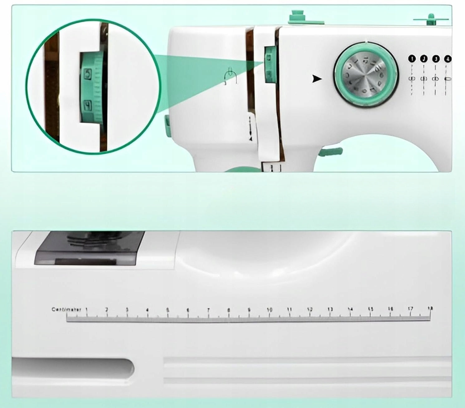 Portable Sewing Machine for Home Beginners 12 Stitch Patterns Dominant color white