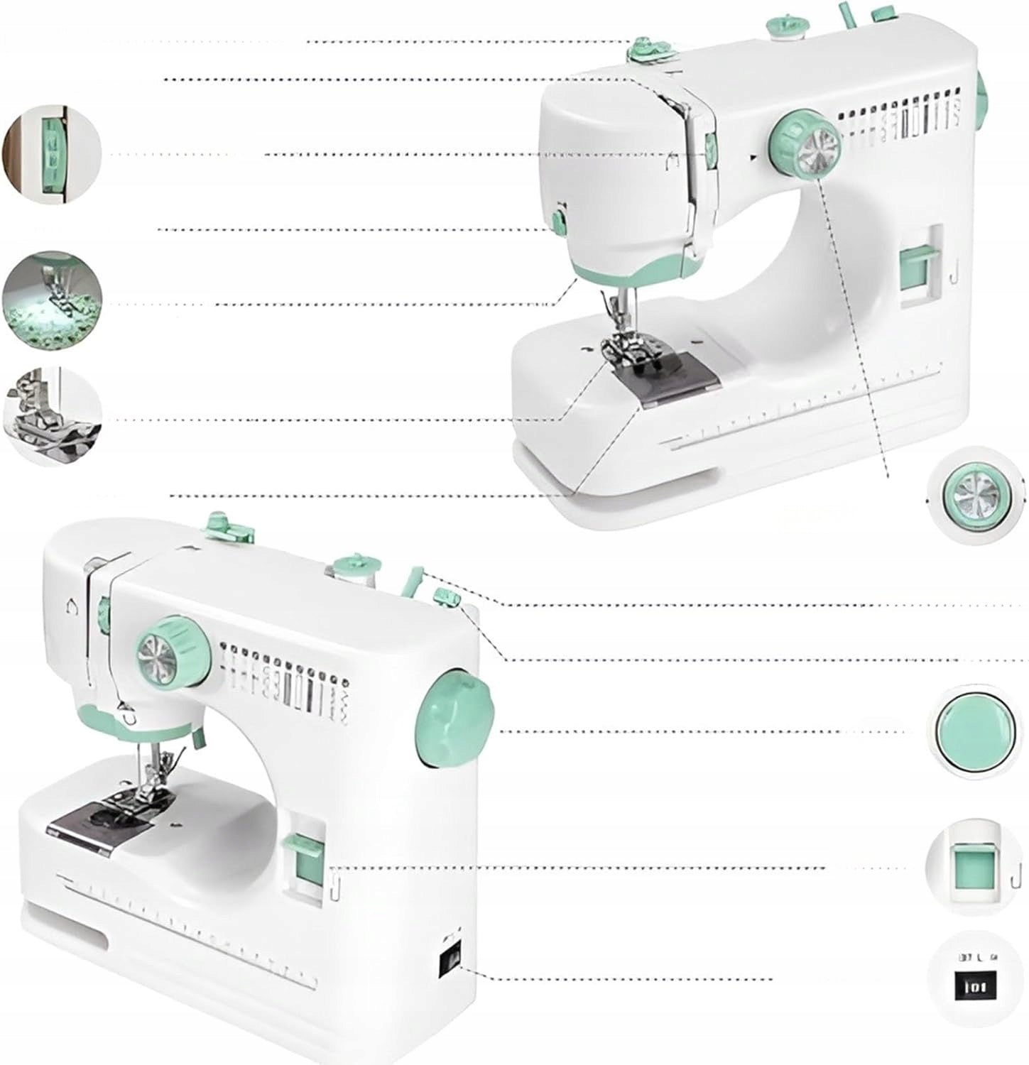 Portable Sewing Machine for Home Beginners 12 Stitch Patterns Number of stitches 12
