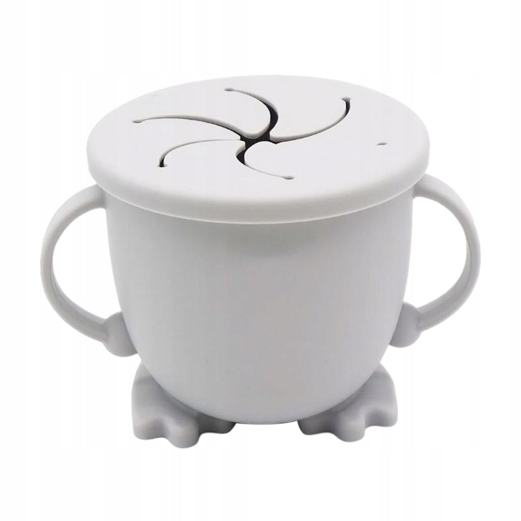 Portable Silica Gel Snack with Lid Snack Container Storage Bowl Light Gray