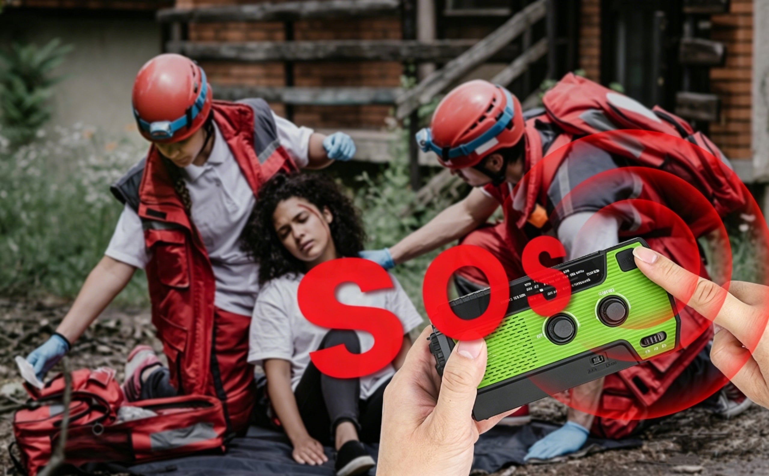 Portable Solar Radio for Crank Emergency Light AlarmSOS 4000mAh Green Brand no brand