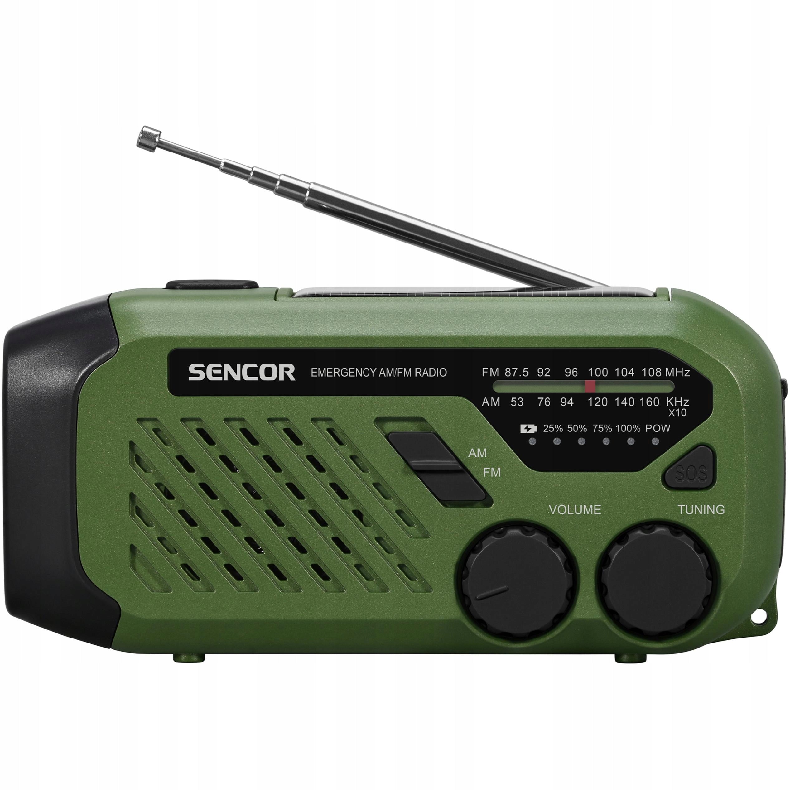 Portable Tactical Radio For Crank Solar Battery USB-C Flashlight IPX4 Packaging status original