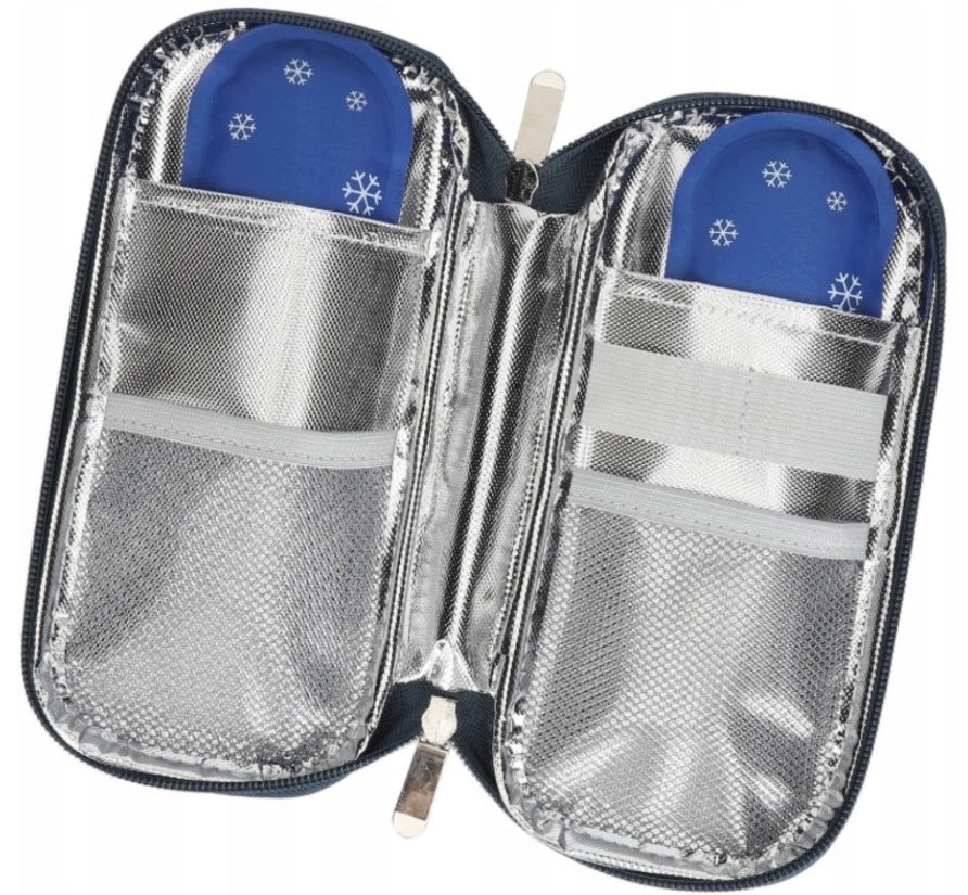Portable Thermal Case For Diabetic Insulin Drugs 2 Gel Cartridges Medical device no