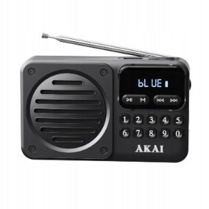 Portable Tourist Radio AKAI Black Retro Battery Kitchen AM FM