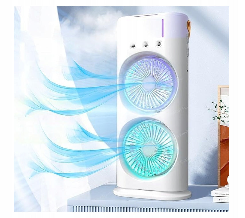 Portable USB Fan with Water Mist Function – Double Sided Cooling