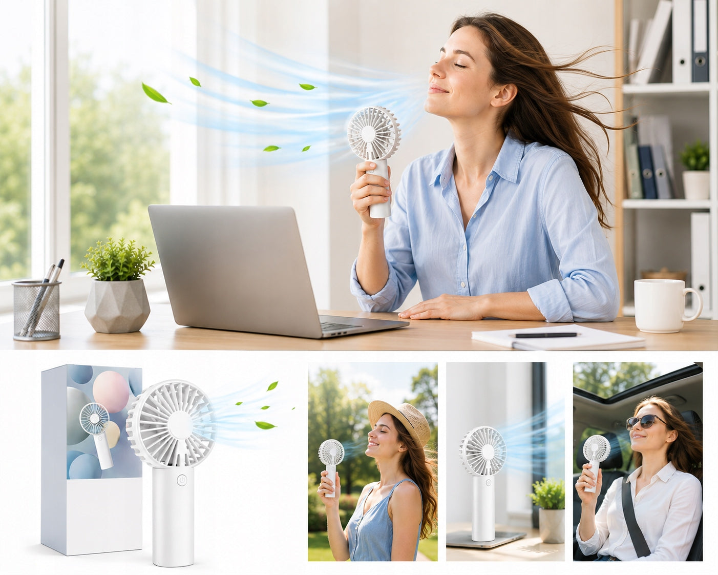 Portable USB Handheld Fan Compact Cooling For Summer Air Conditioner Brand no brand