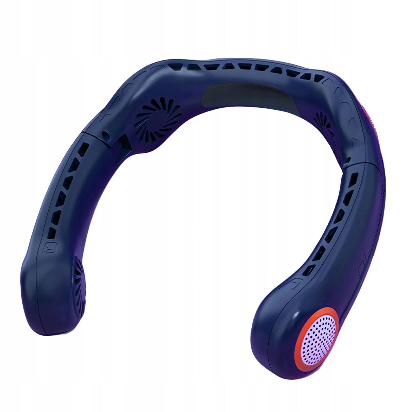 Portable Wearable Low Noise Leafless Blue Model Bezlistny osobisty wentylator na szyję na zewnątrz