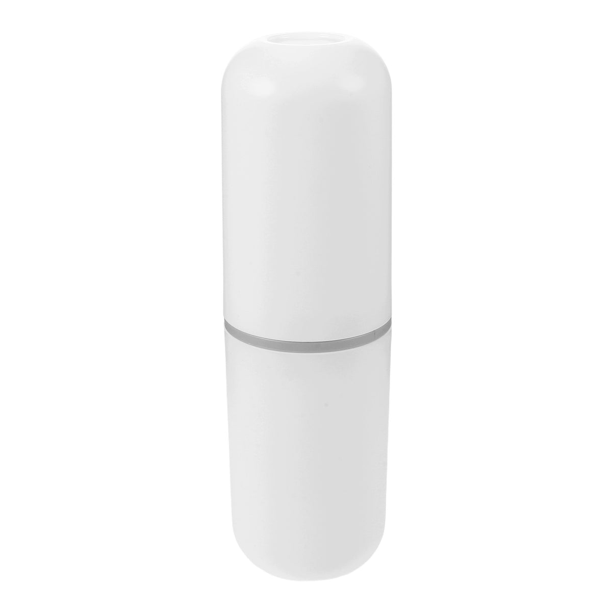 Portable White Travel Toothbrush Holder with Dual Cup and Leakproof Design Color white