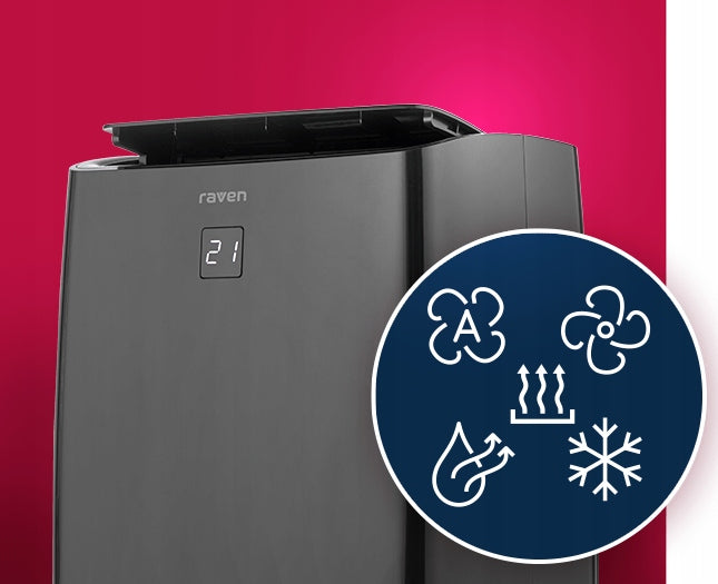 Portable air conditioner RAVEN EK005 3500W 400 m3/h Pilot Black Manufacturer code EK005