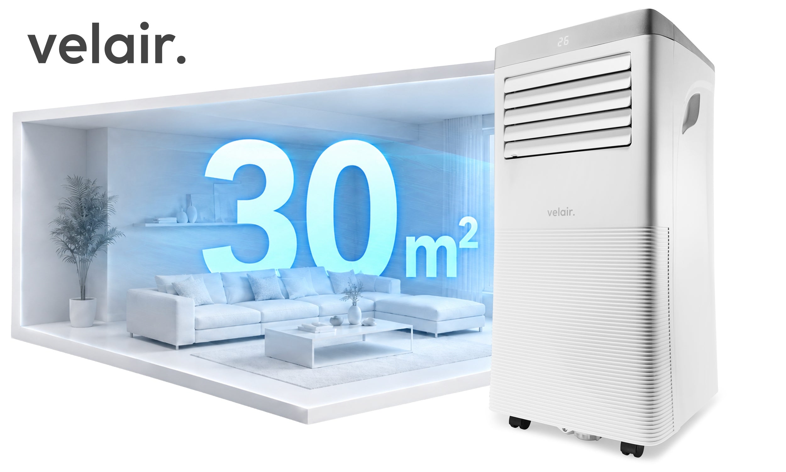Portable air conditioner VELAIR OPTI X 3KW Dehumidifier WiFi 24L/24H Type air conditioner