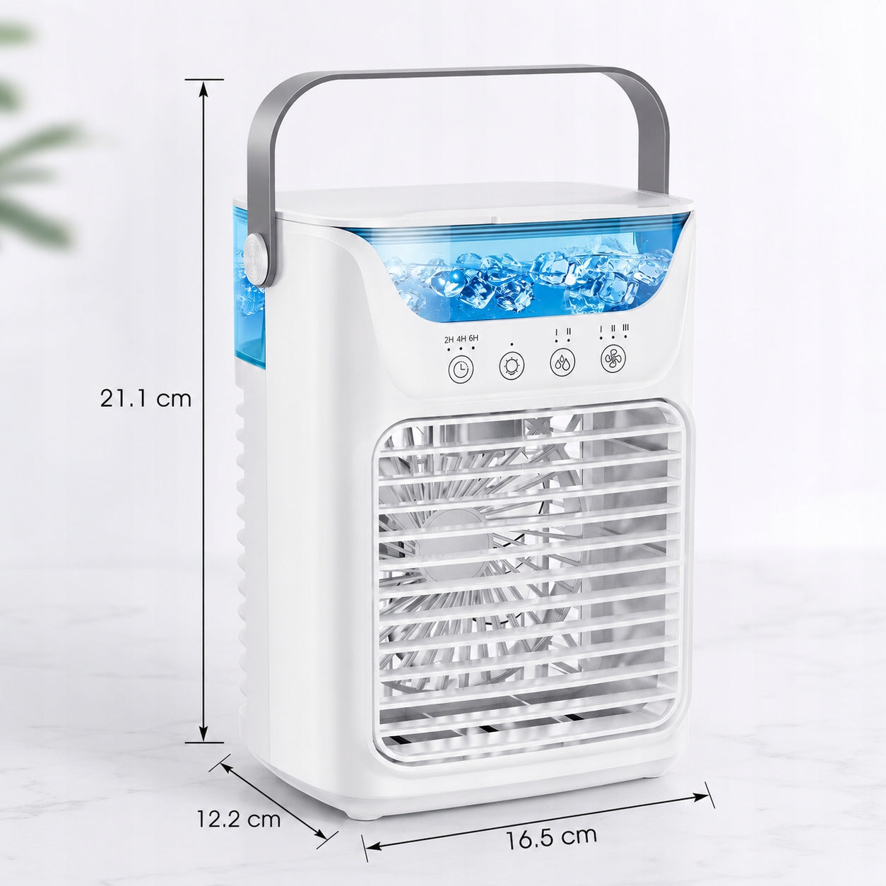 Portable air conditioner fan, water tank 700ml, 3 speeds, Dominant color white