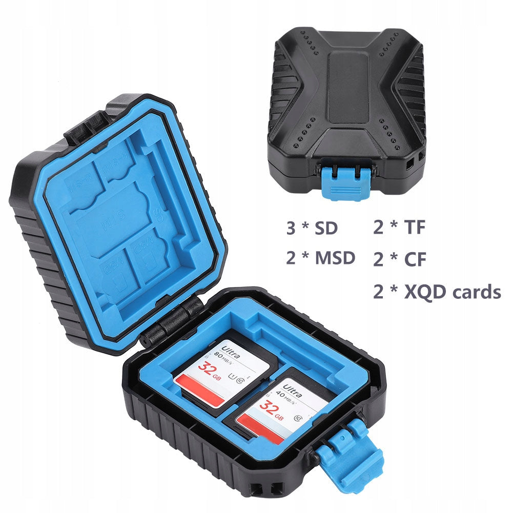 Portable black waterproof protective fur for memory card. Holder 74 Card capacity 1 GB