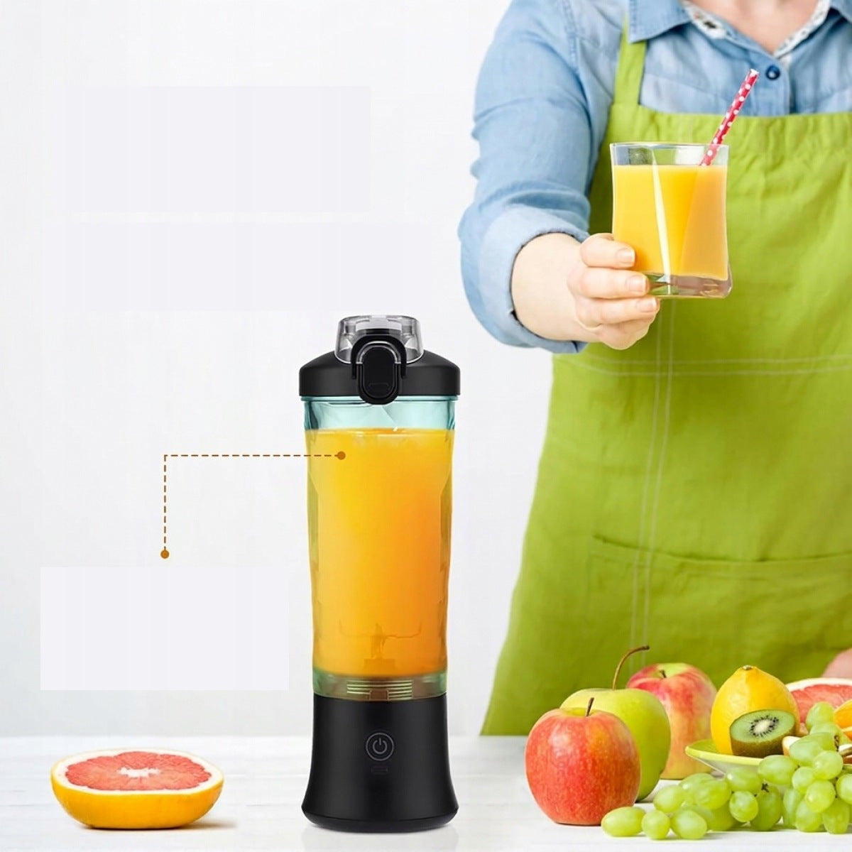Portable blender 600ml USB-C – 6 blades, for smoothie, for travel Brand no brand