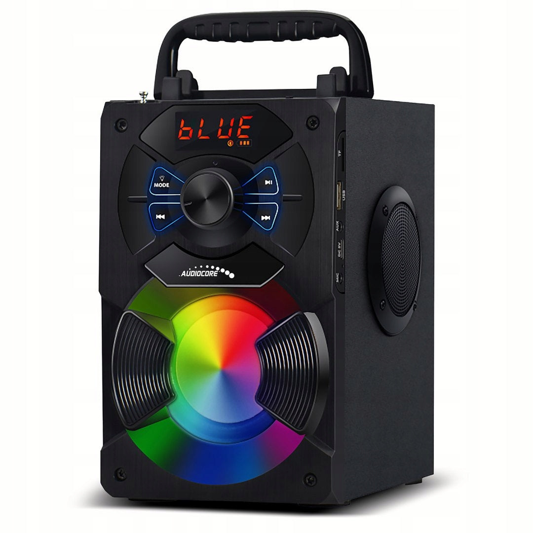 Portable bluetooth speaker Audiocore radio SD/MMC AUX USB remote control AC730 Batteries included no