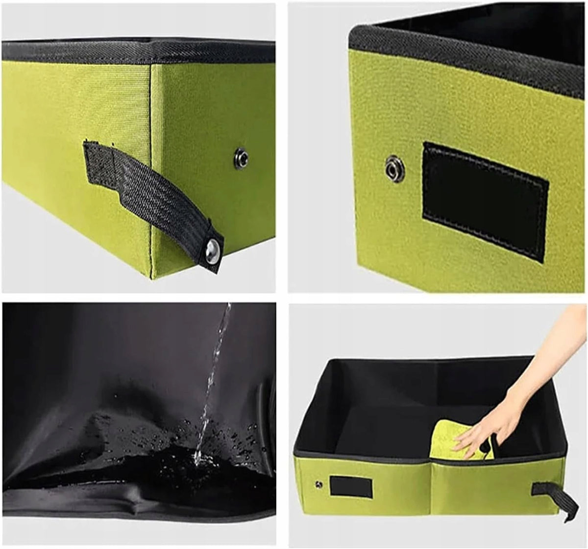 Portable cat litter box, foldable, waterproof and breathable, green Color other