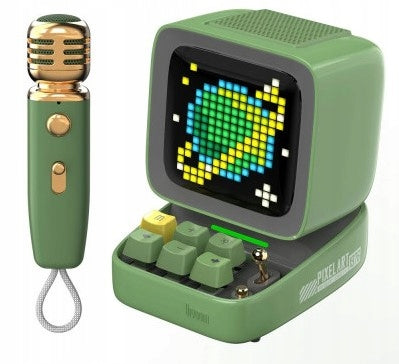 Portable karaoke bluetooth speaker with 16x16 pixel art display DIVOOM