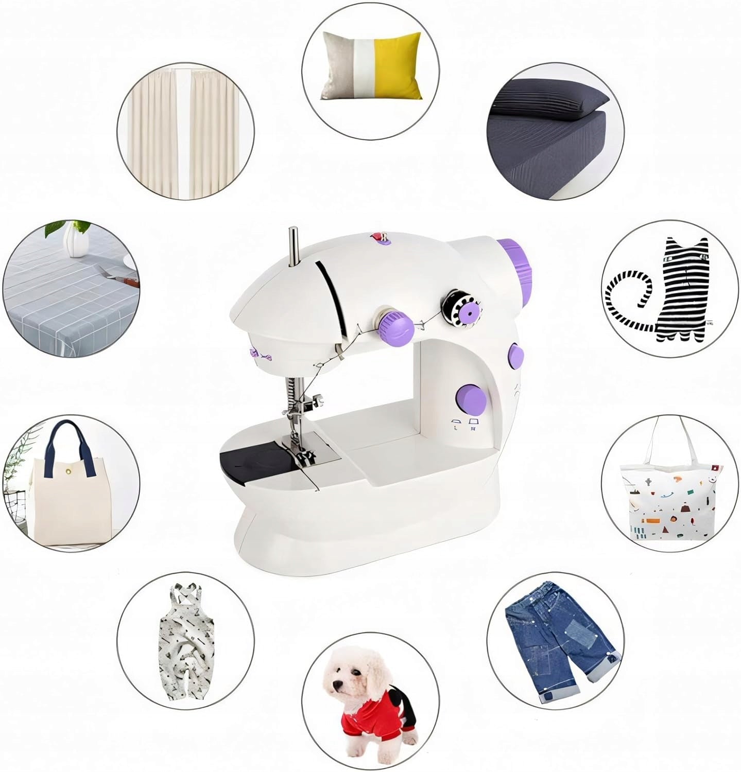 Portable mini sewing machine with pedal and 2 speed machine Brand Bedee