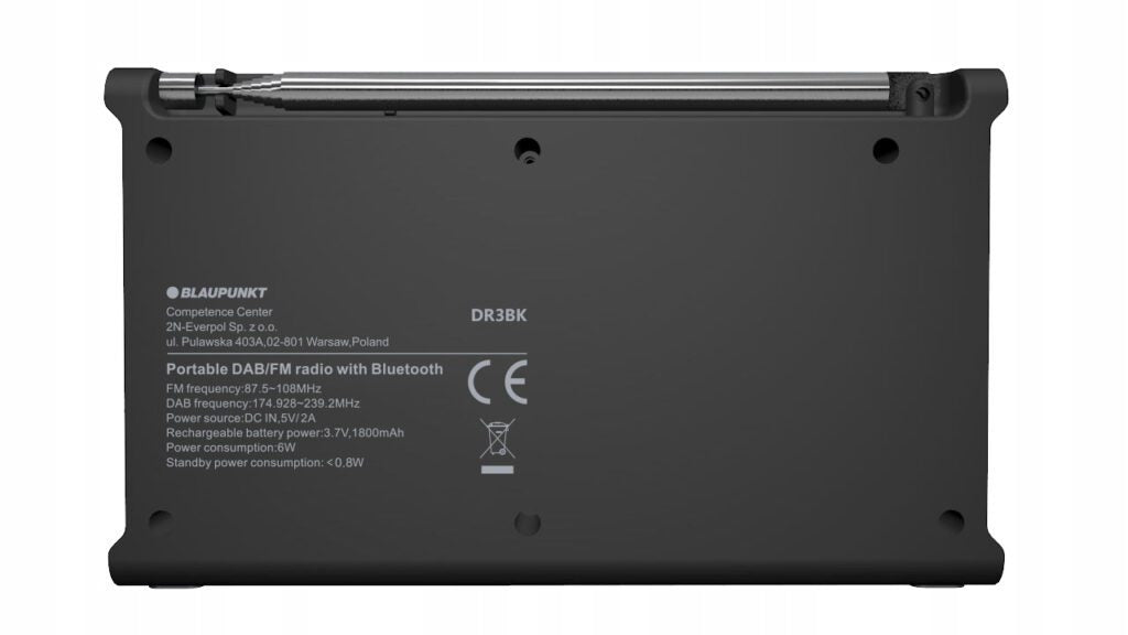 Portable radio DAB Blaupunkt DR3BK BT 5.3 FM with RDS Rechargeable AUX USB-C Packaging status original