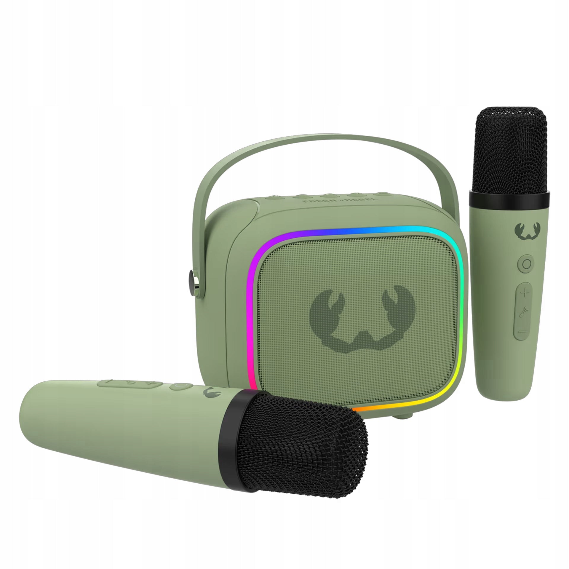 Portable set Fresh 'n Rebel KARAOKE KIDS speaker +2 x microphone GREEN