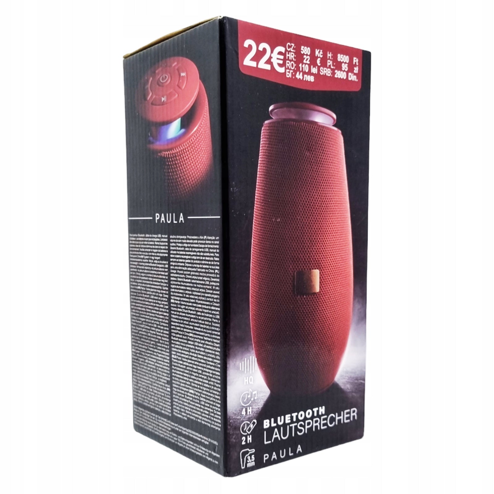 Portable speaker BLUETOOTH 5 W Paula DNP 71 red 3 W Packaging status original