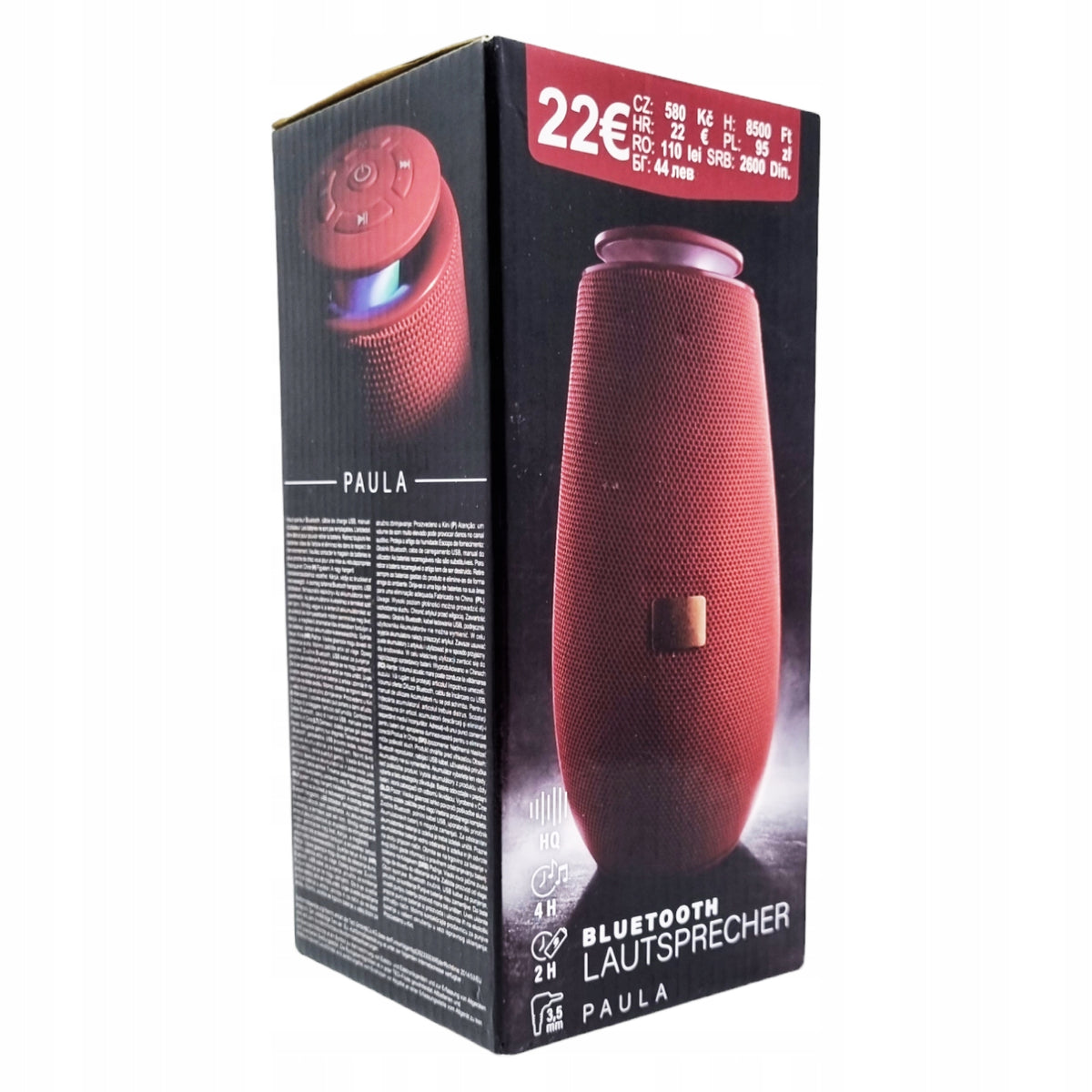 Portable speaker BLUETOOTH 5 W Paula DNP 71 red 3 W Packaging status original