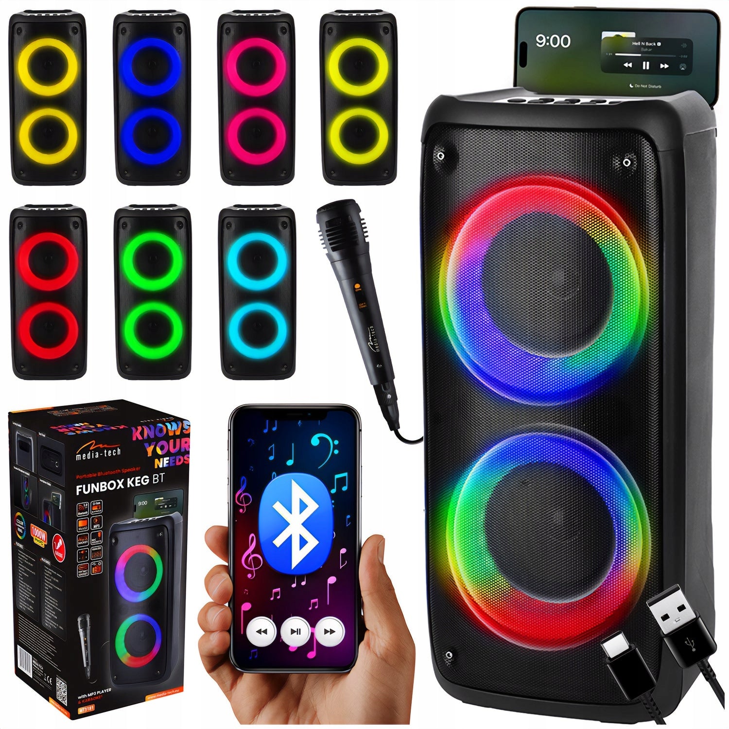 Portable speaker BT FUNBOX MT3181 Bluetooth 5.0 EDR KARAOKE MP3 microSD