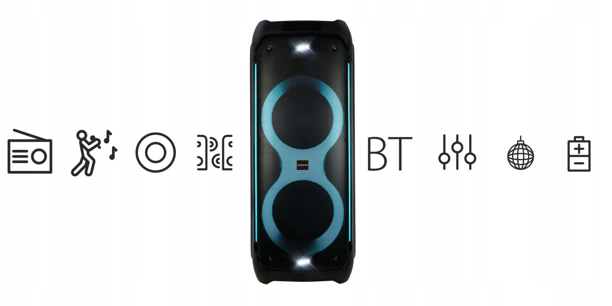 Portable speaker Manta Athos black 300 W Brand Manta