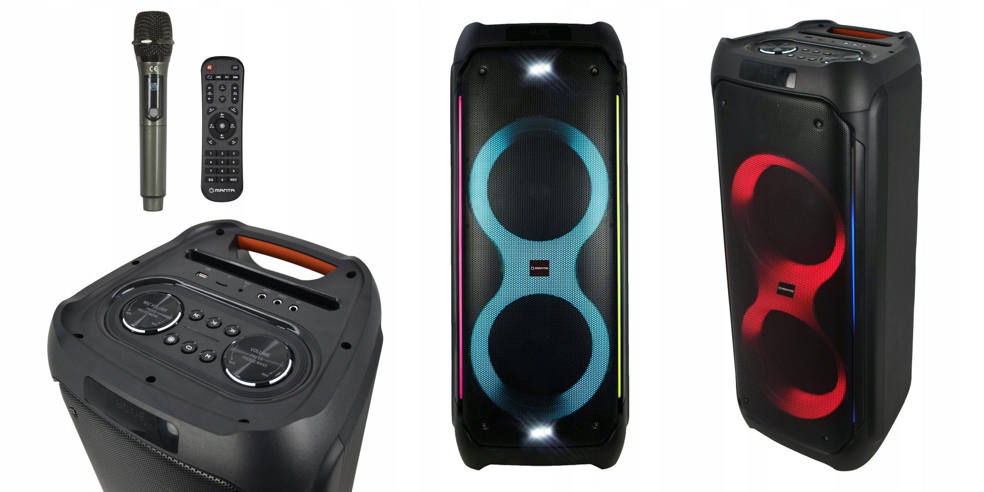 Portable speaker Manta Athos black 300 W + microphone Packaging status original